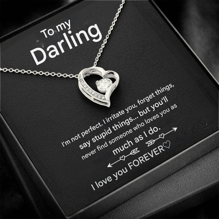 Stylish Heart Necklace - Amara-14k White Gold-Standard-The Livary