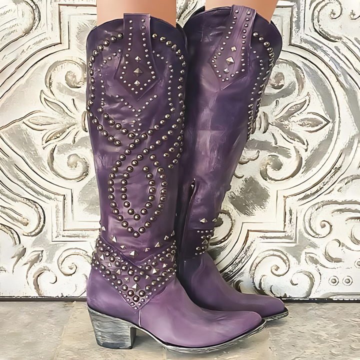 Stylish High Ladies' Boots - Elena-Purple-3.0-Nora Luxe