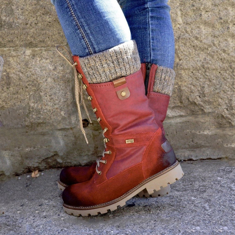 Stylish High Ladies Winter Boots - Nora-Red-3.0-Nora Luxe