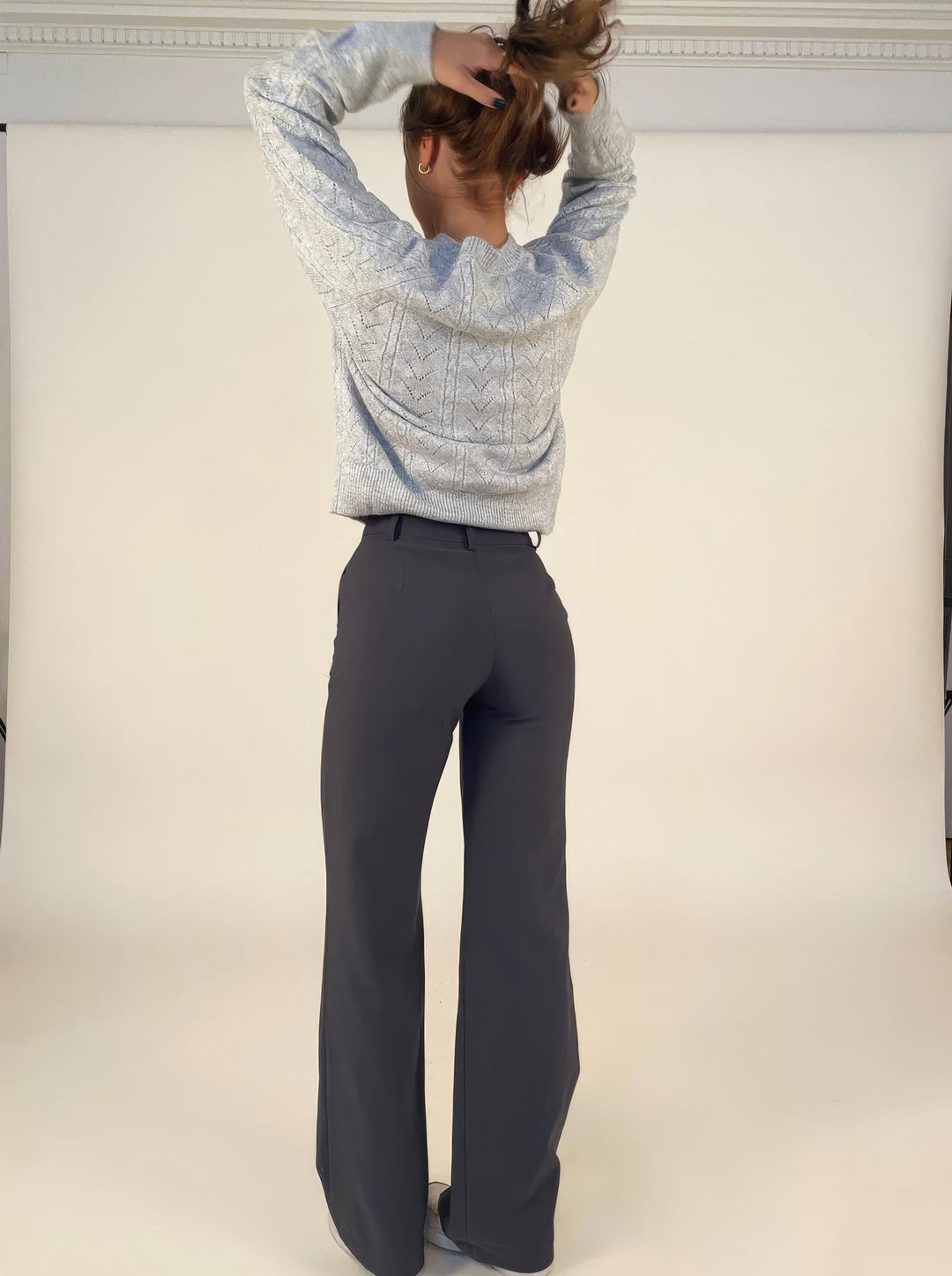 Stylish High-Waisted Trousers - Luna-Black-S-Nora Luxe