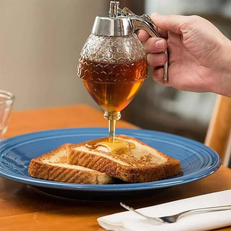 Stylish Honey Dispenser with Drip-Free Technology - AmberDrop-Nora Luxe