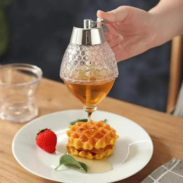 Stylish Honey Dispenser with Drip-Free Technology - AmberDrop-Nora Luxe