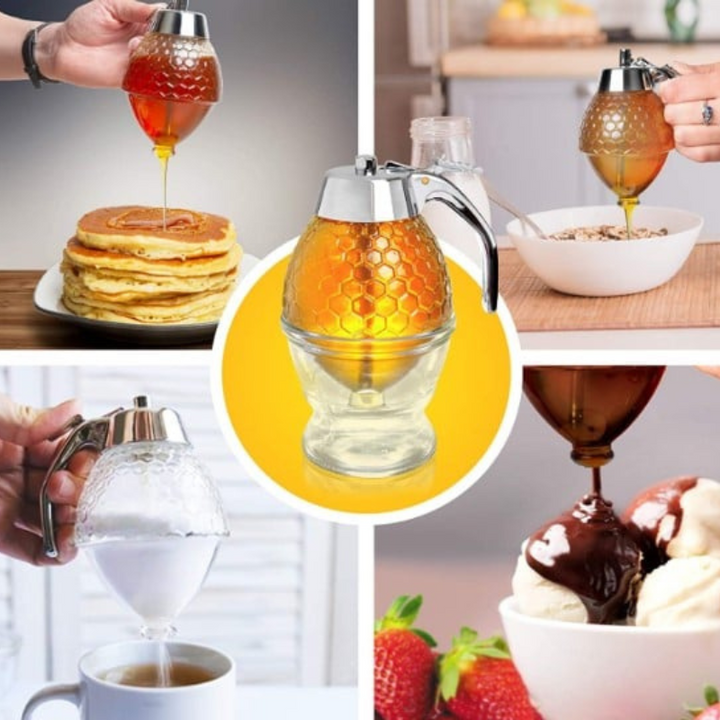 Stylish Honey Dispenser with Drip-Free Technology - AmberDrop-Nora Luxe