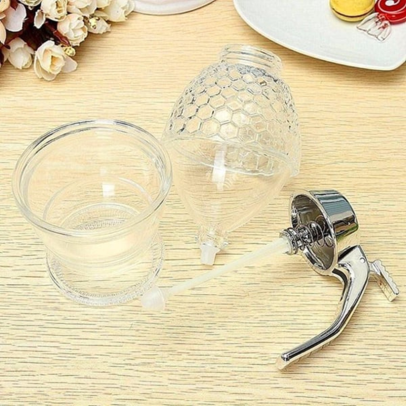 Stylish Honey Dispenser with Drip-Free Technology - AmberDrop-Nora Luxe
