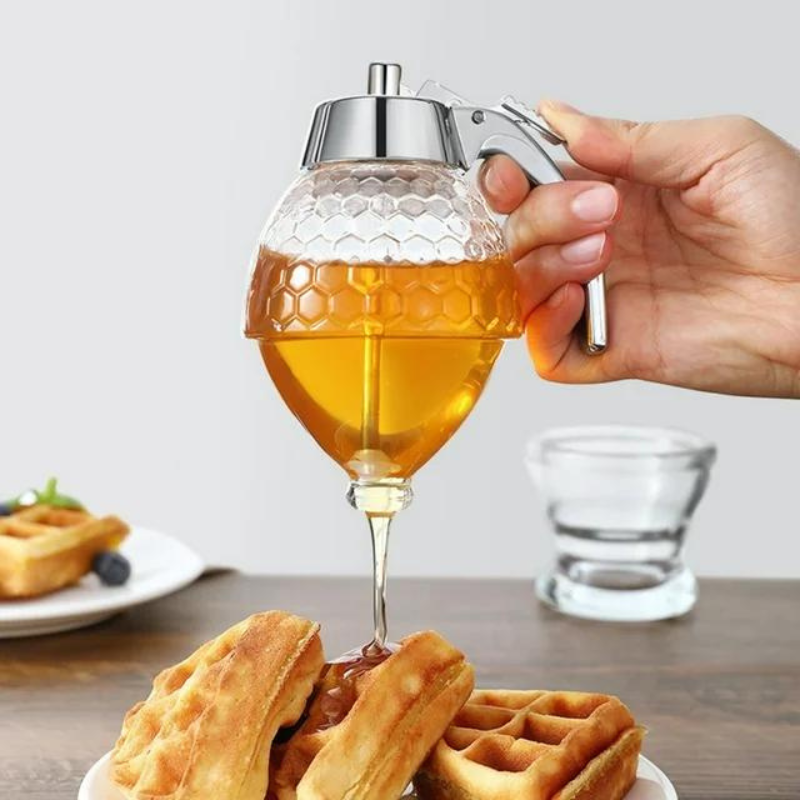 Stylish Honey Dispenser with Drip-Free Technology - AmberDrop-Nora Luxe