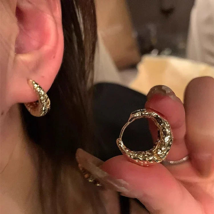 Stylish Hoop Earrings - Noor-Gold-Nora Luxe