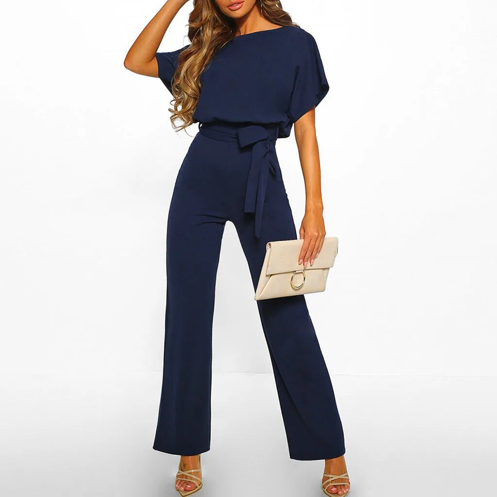 Stylish Jumpsuit with Flattering Waist - Naomi-Blue-S-Nora Luxe