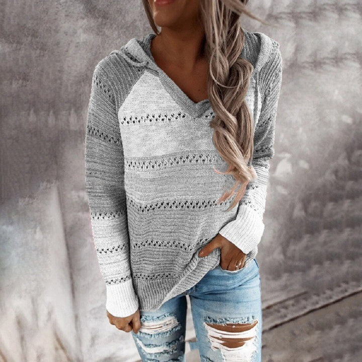 Stylish Knitted Ladies' Sweater - Aurora-Gray-S-Nora Luxe