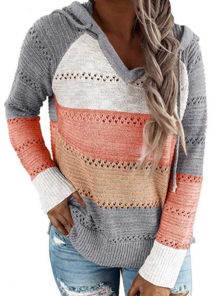 Stylish Knitted Ladies' Sweater - Aurora-Orange-S-Nora Luxe