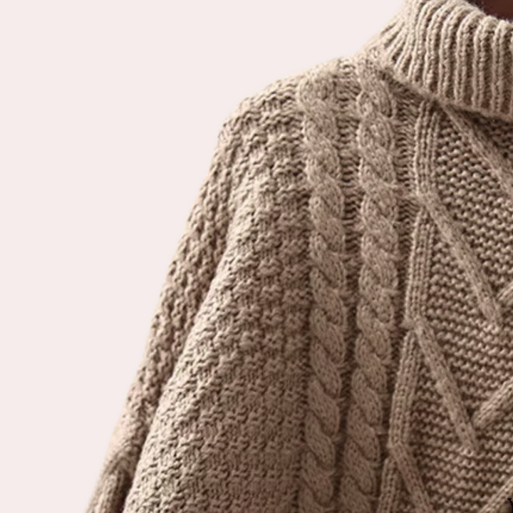 Stylish Knitted Turtleneck for Women - Lina-Red-Nora Luxe