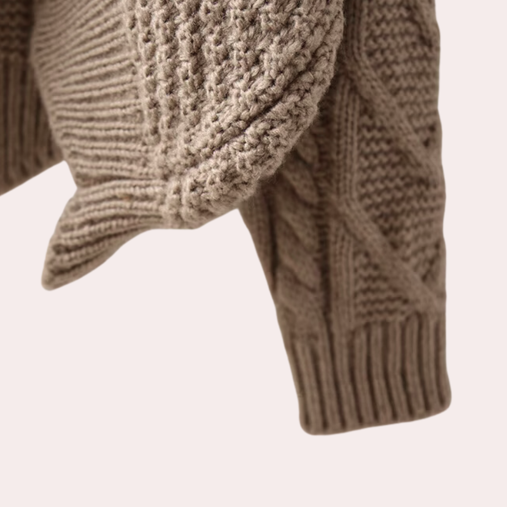 Stylish Knitted Turtleneck for Women - Lina-Red-Nora Luxe