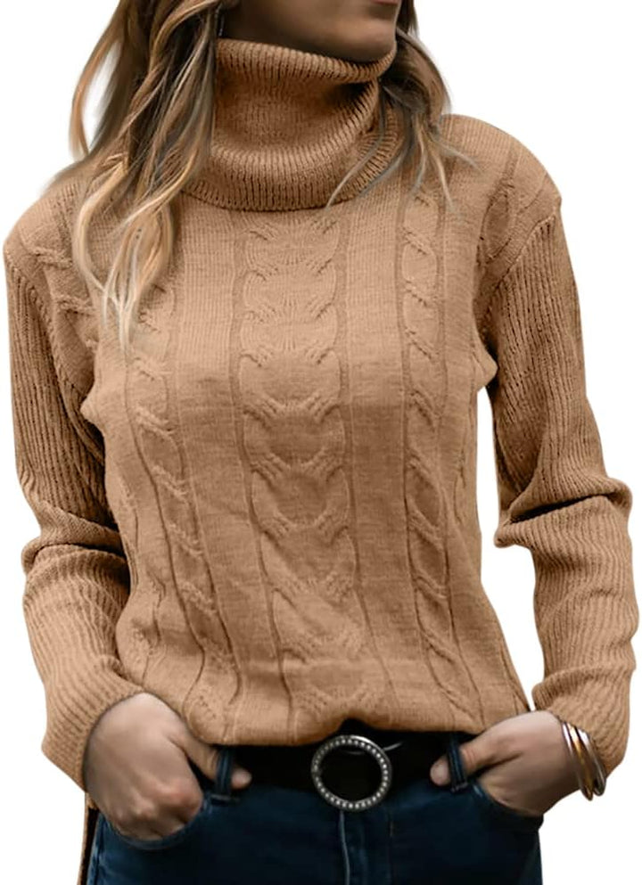 Stylish Knitted Women's Turtleneck - Denise-Apricot-S-Nora Luxe
