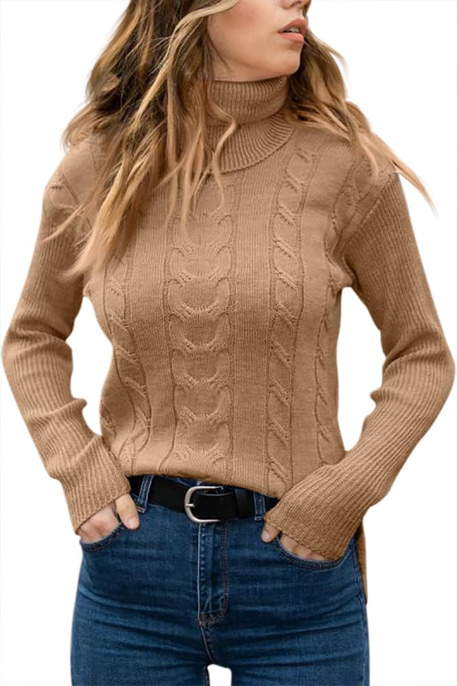 Stylish Knitted Women's Turtleneck - Denise-Apricot-S-Nora Luxe