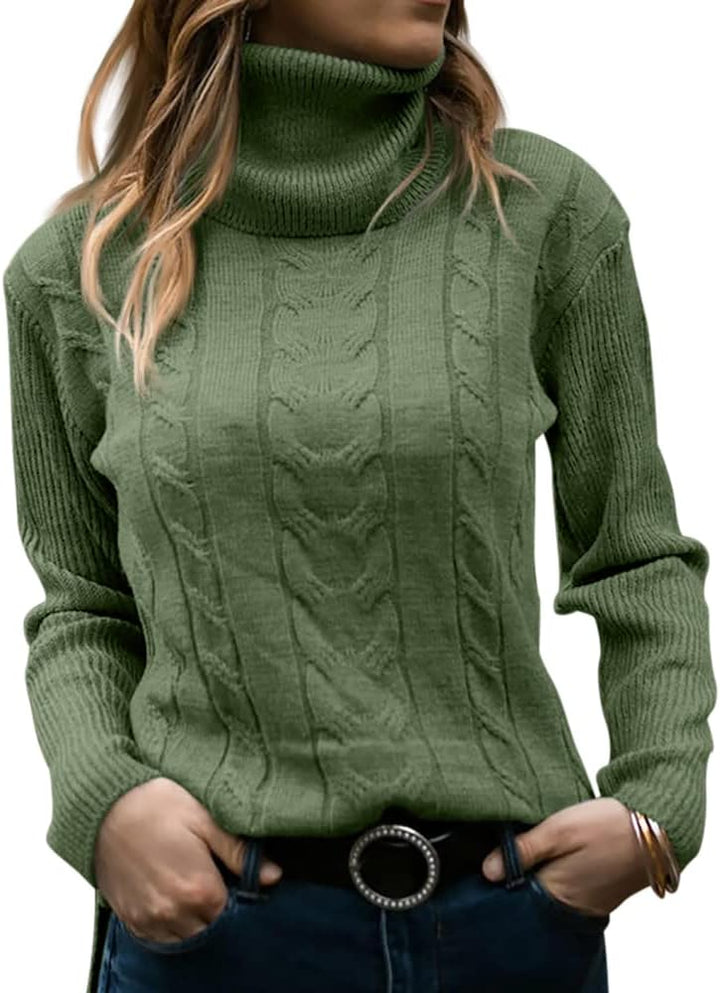 Stylish Knitted Women's Turtleneck - Denise-Apricot-S-Nora Luxe