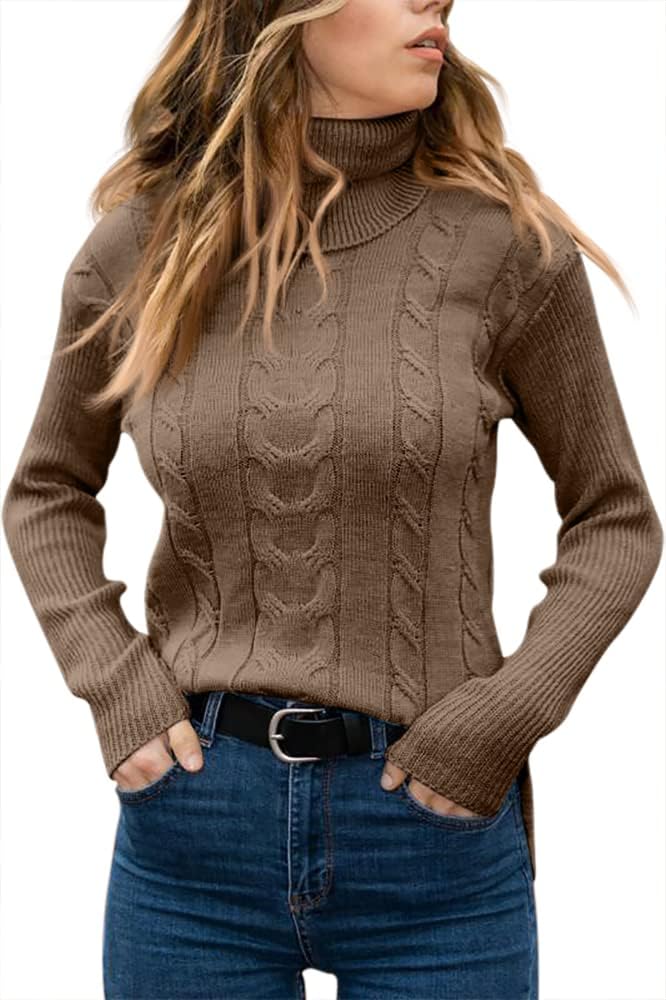 Stylish Knitted Women's Turtleneck - Denise-Apricot-S-Nora Luxe