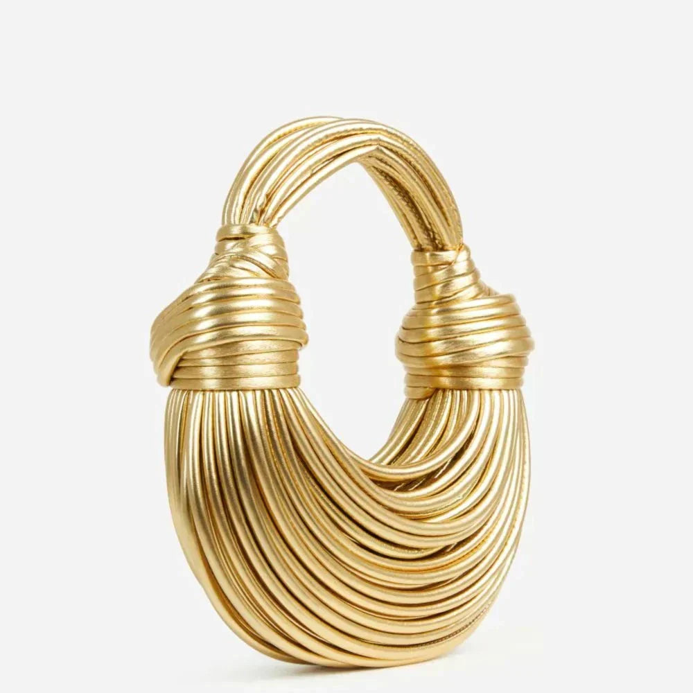 Stylish Knotted Shoulder Bag - Kiana-Gold-Nora Luxe