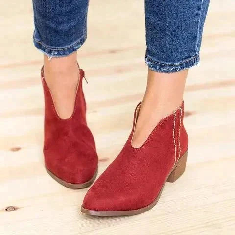 Stylish Ladies Ankle Boots - Eveline-Red-4.0-Nora Luxe