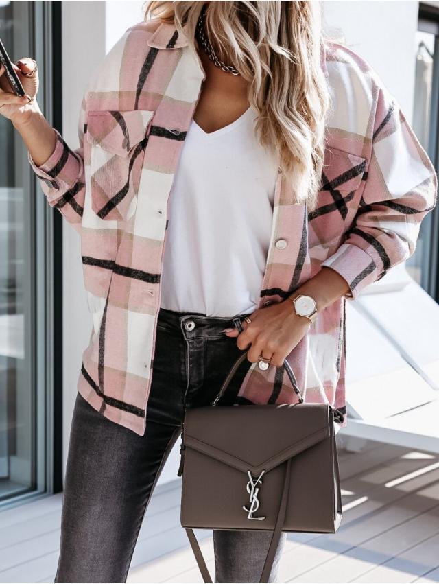 Stylish Ladies' Autumn Cardigan - Sophie-Pink Accent-S-Nora Luxe