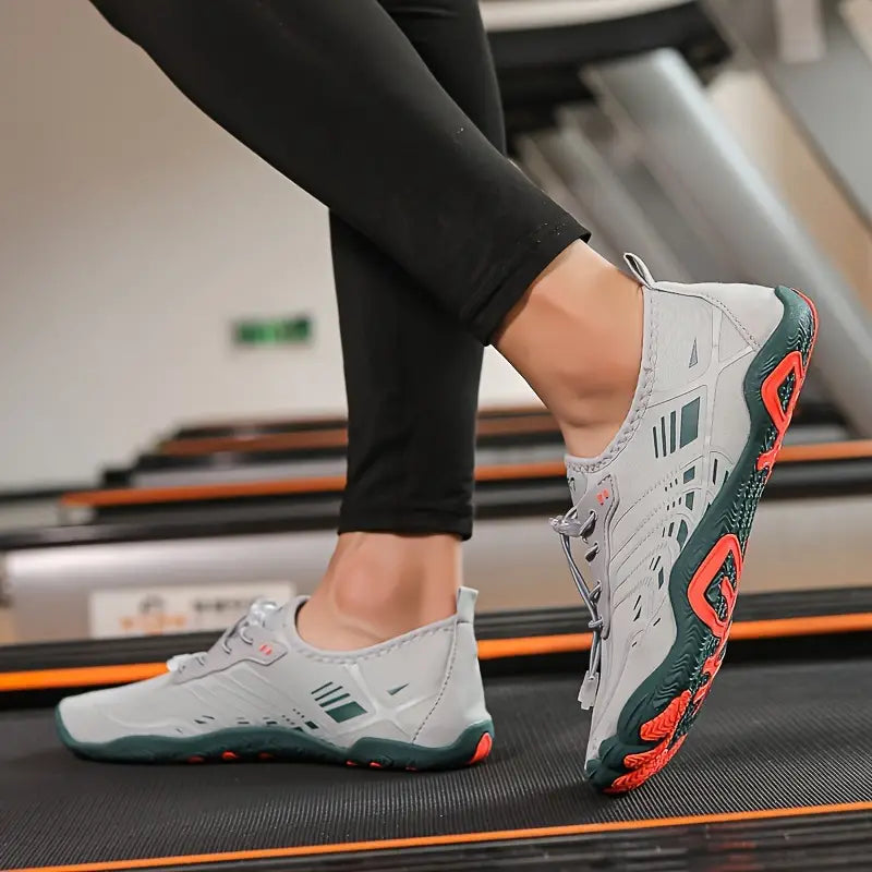 Stylish Ladies Barefoot Sneakers - BreezeStep-Gray-3.0-Nora Luxe