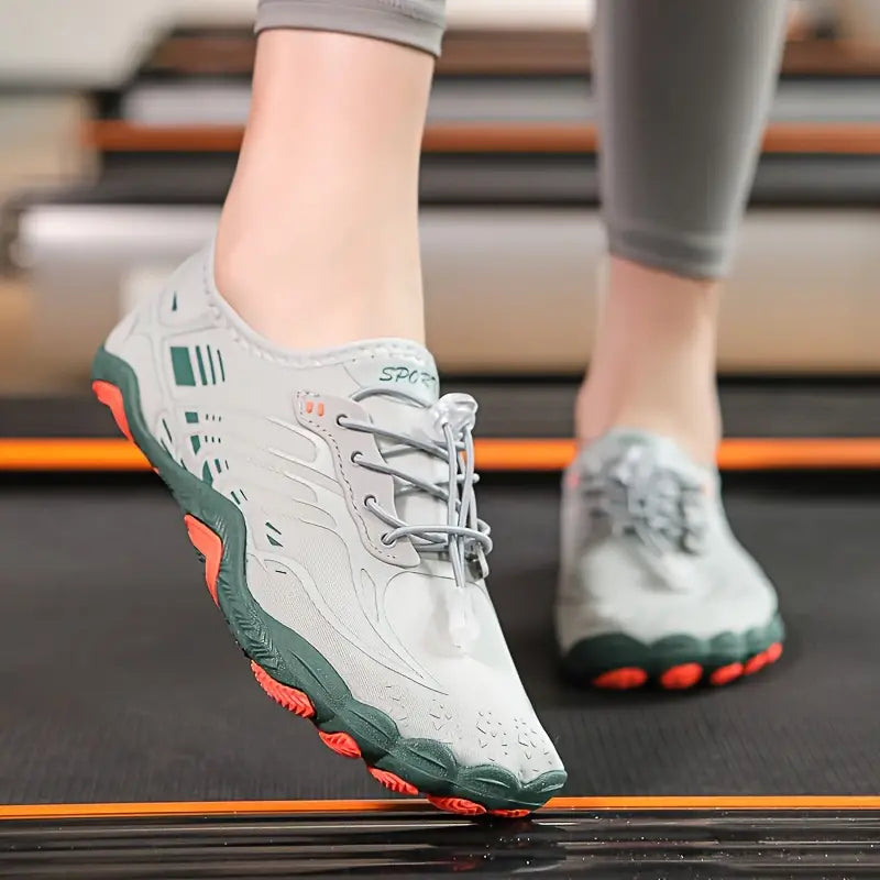 Stylish Ladies Barefoot Sneakers - BreezeStep-Gray-3.0-Nora Luxe