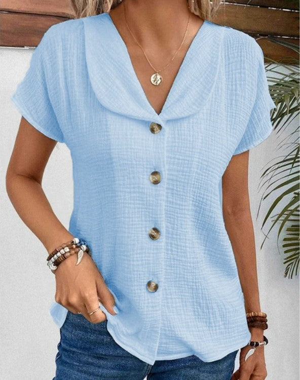 Stylish Ladies' Blouse - Sophia-Blue-XS (4-6)-Nora Luxe