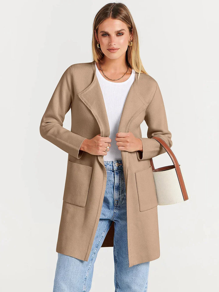 Stylish Ladies' Cardigan - Djamila-Brown-S (4-6)-Nora Luxe