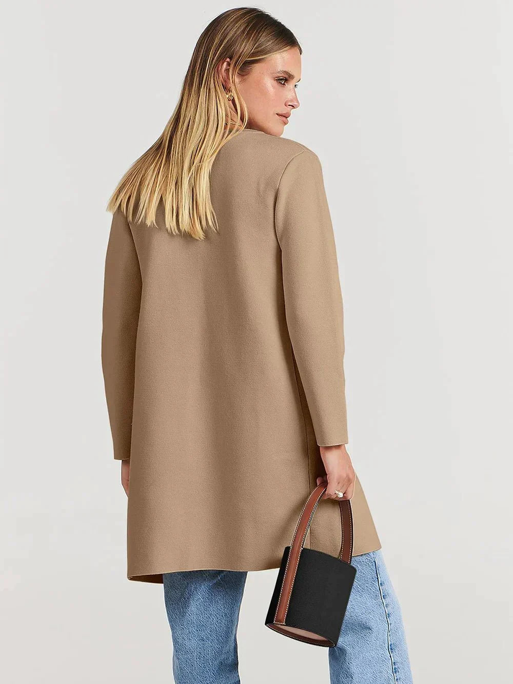 Stylish Ladies' Cardigan - Djamila-Brown-S (4-6)-Nora Luxe
