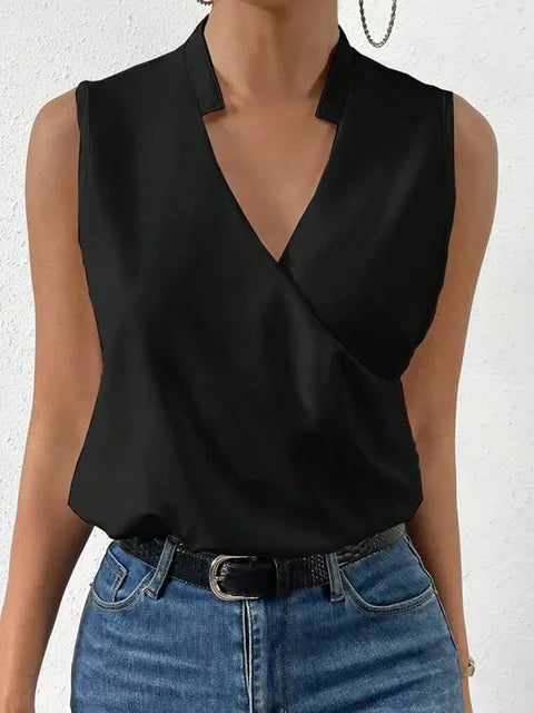 Stylish ladies' summer blouse with a flowing fit – Rania-Black-S-Nora Luxe