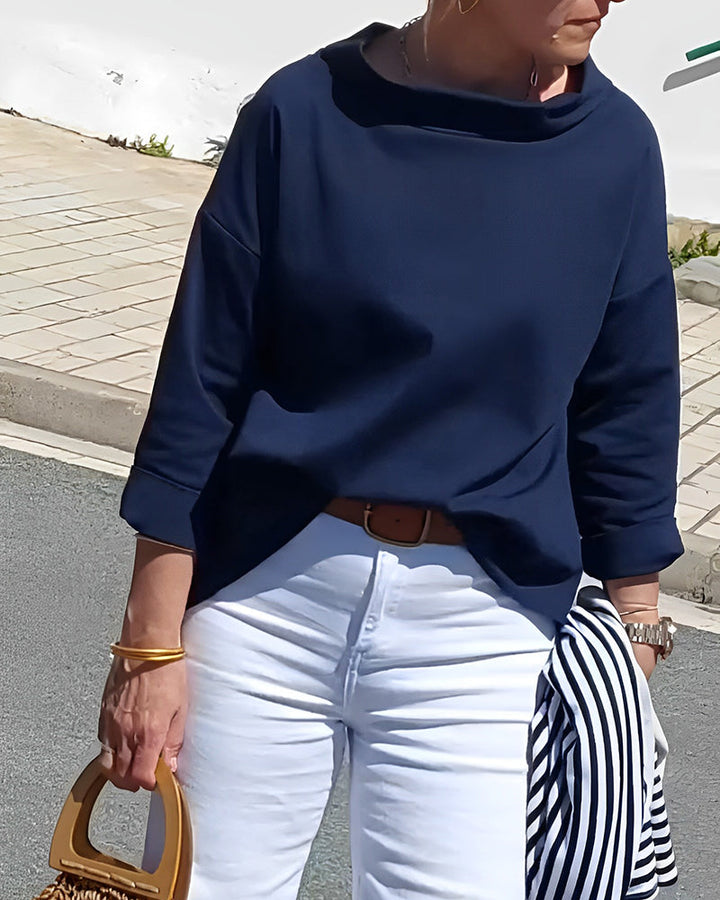 Stylish Ladies Top - Livia-Marine blue-S-Nora Luxe