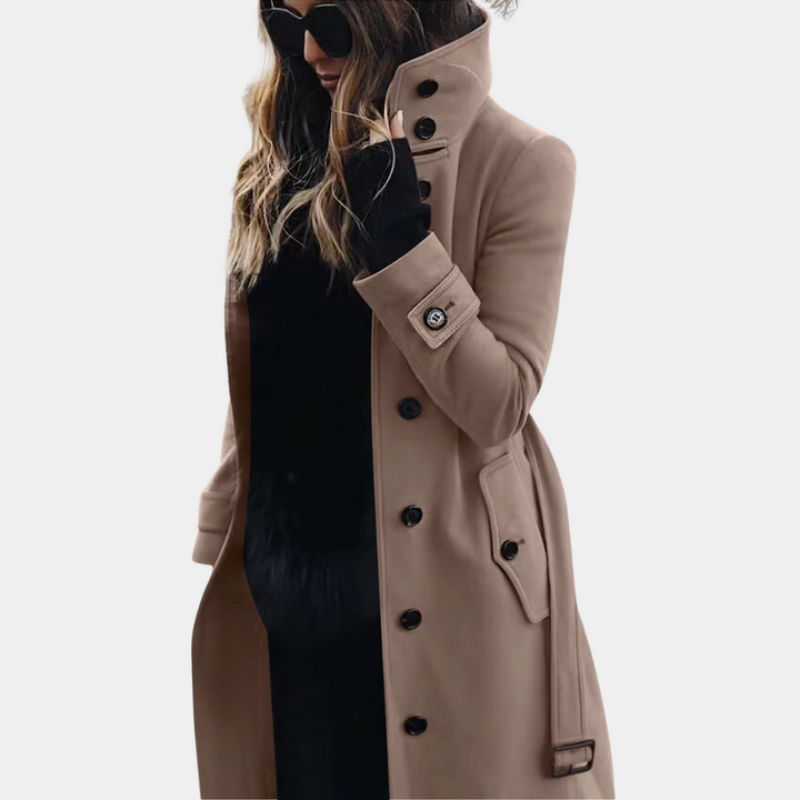 Stylish Ladies Trench Coat - Vivienne-Khaki-XS-Nora Luxe