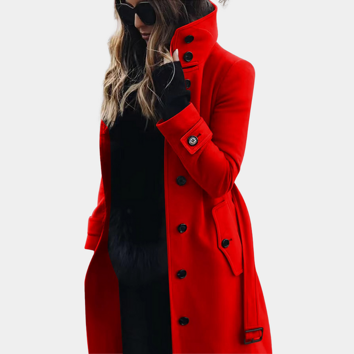 Stylish Ladies Trench Coat - Vivienne-Red-XS-Nora Luxe