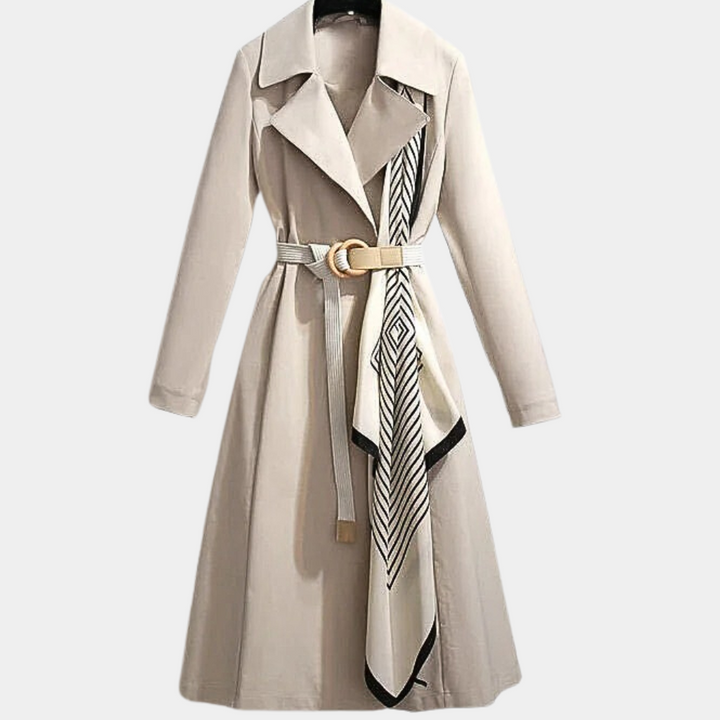 Stylish Ladies Trench Coat with Belt - Noa-Beige-XS-Nora Luxe