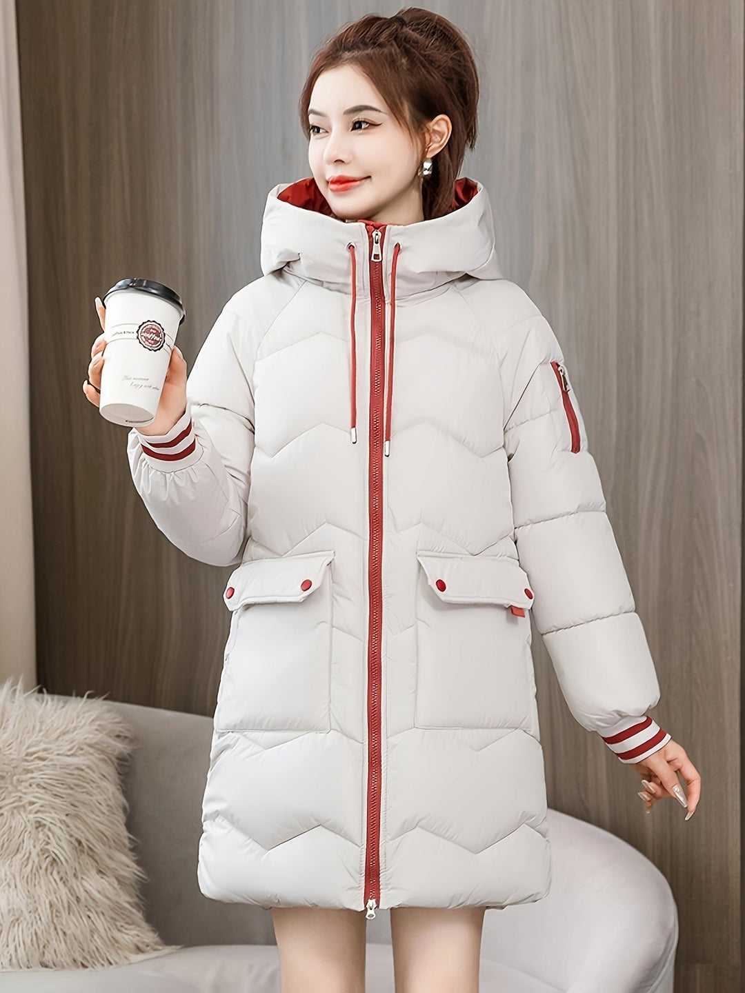 Stylish Ladies Winter Coat - Sophie-Beige-S-Nora Luxe