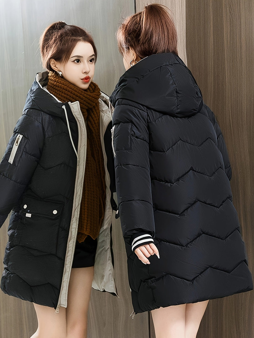 Stylish Ladies Winter Coat - Sophie-Black-S-Nora Luxe