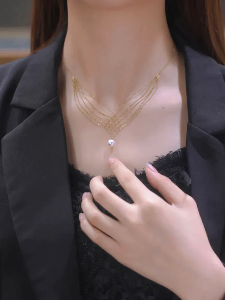 Stylish Layered Pearl Necklace-Nora Luxe