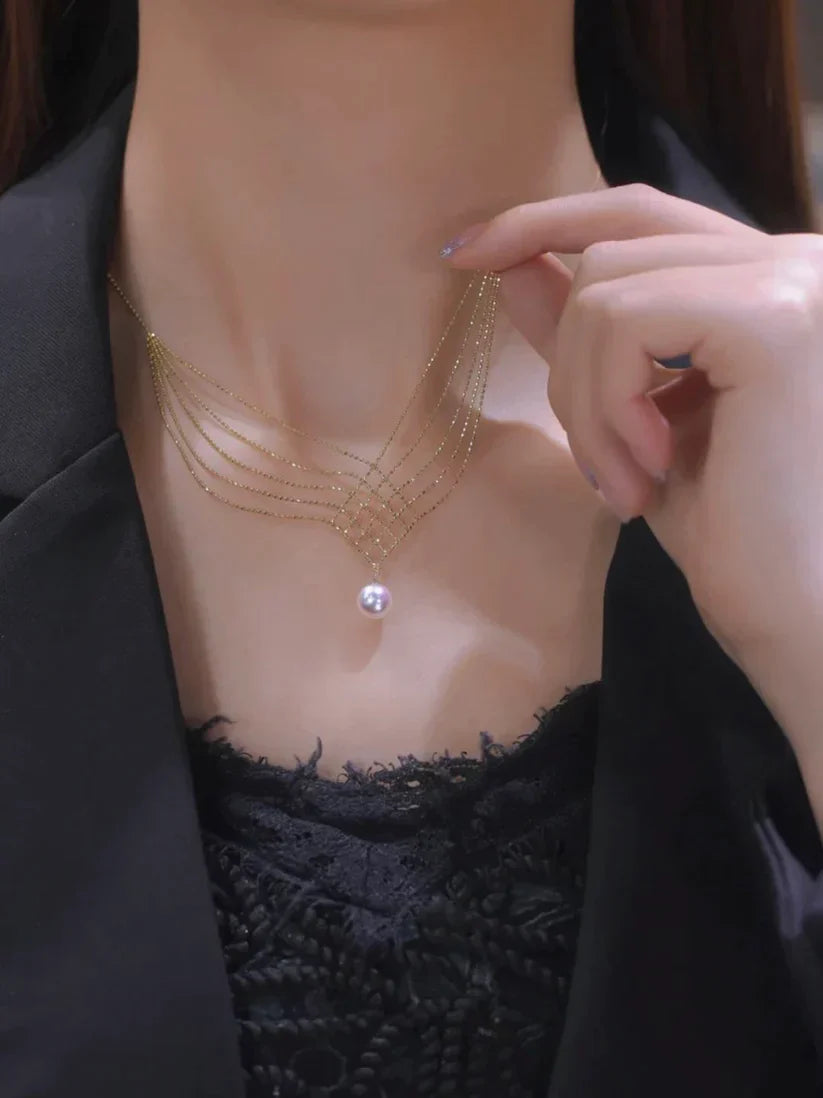 Stylish Layered Pearl Necklace-Nora Luxe