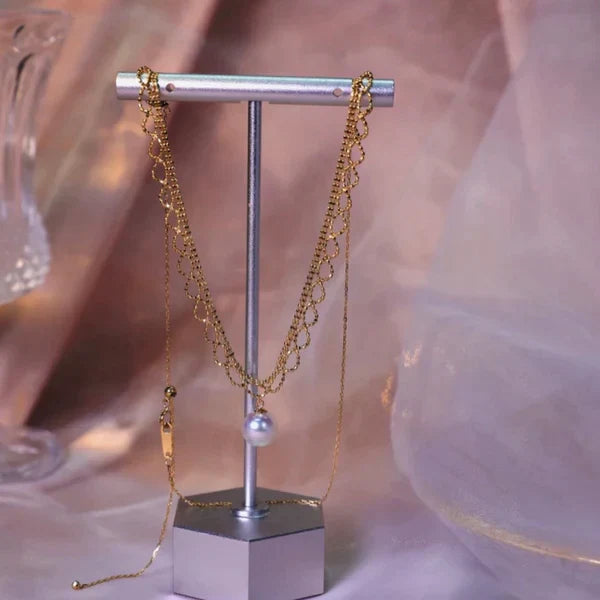 Stylish Layered Pearl Necklace-Nora Luxe