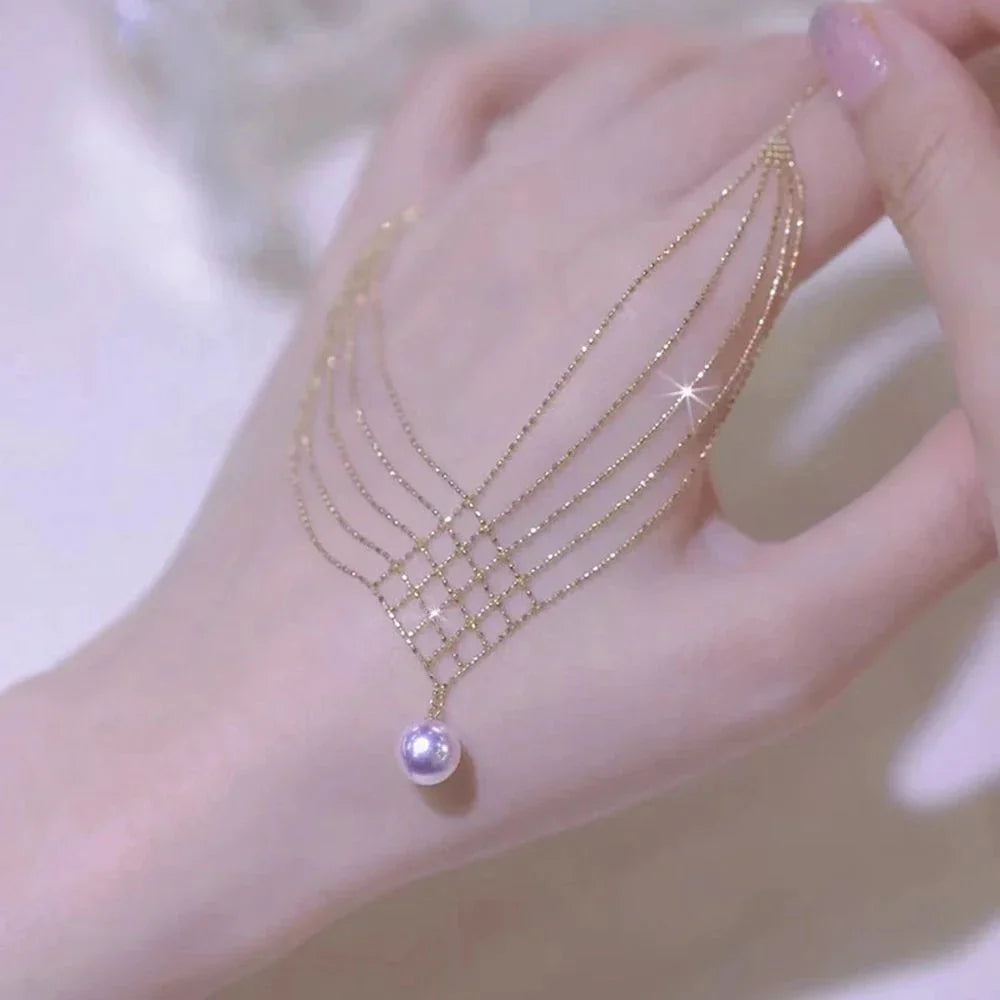 Stylish Layered Pearl Necklace-Nora Luxe