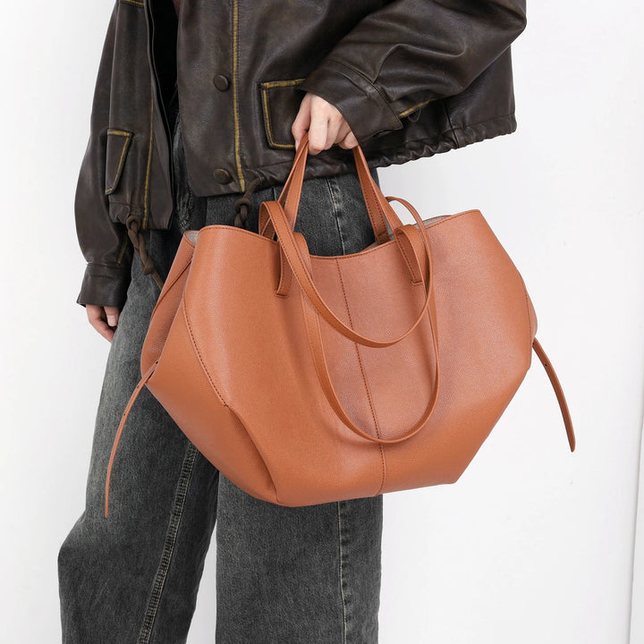 Stylish Leather Handbag - Adeline-Black-Nora Luxe