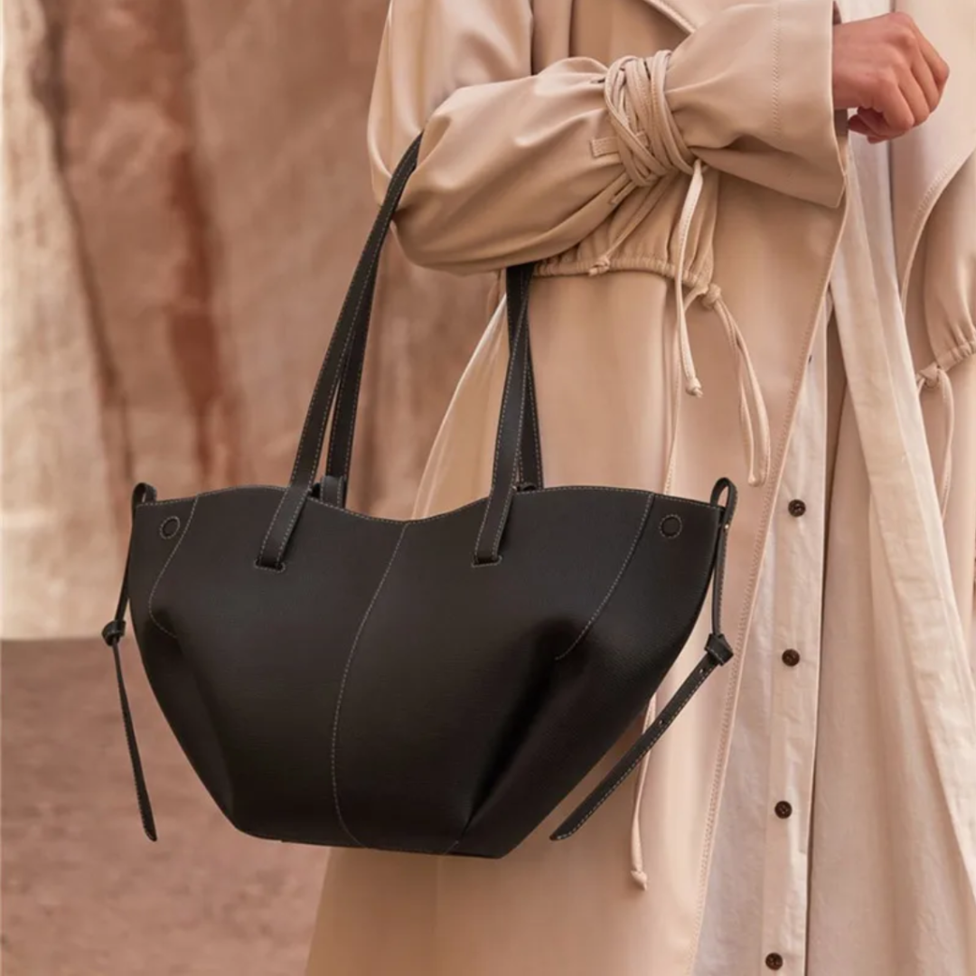 Stylish Leather Handbag - Adeline-Black-Nora Luxe