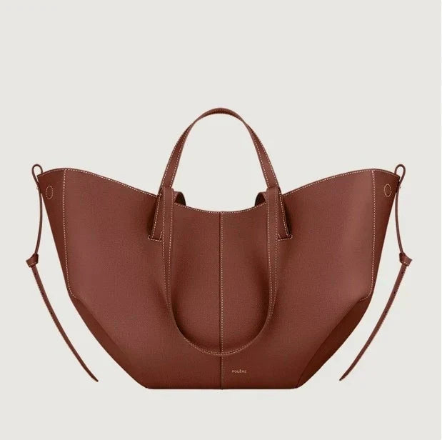 Stylish Leather Handbag - Adeline-Cognac-Nora Luxe