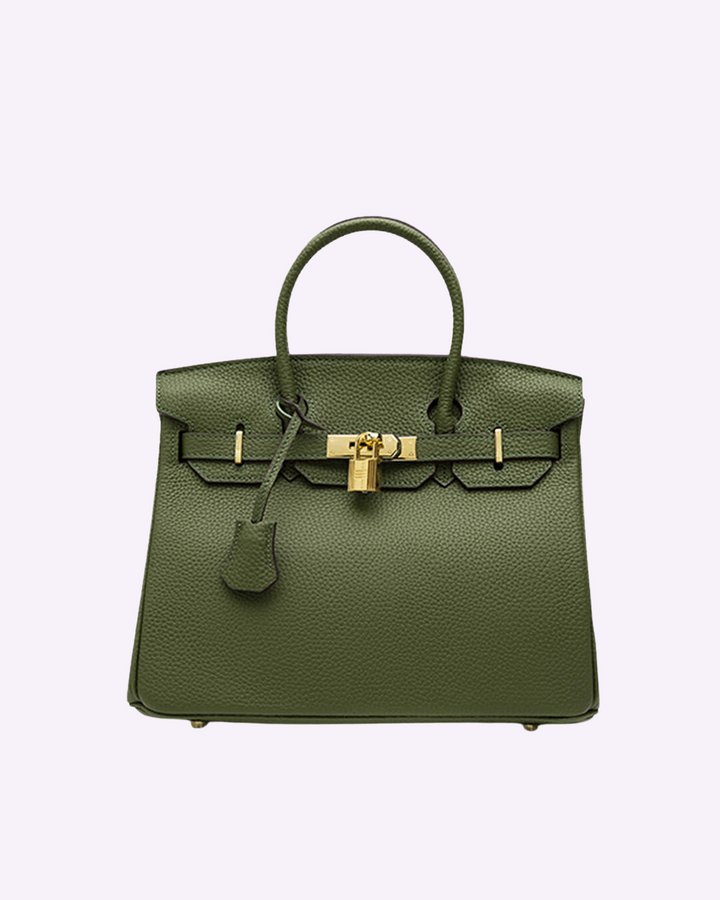 Stylish Leather Handbag - Liana-Green-M-Nora Luxe
