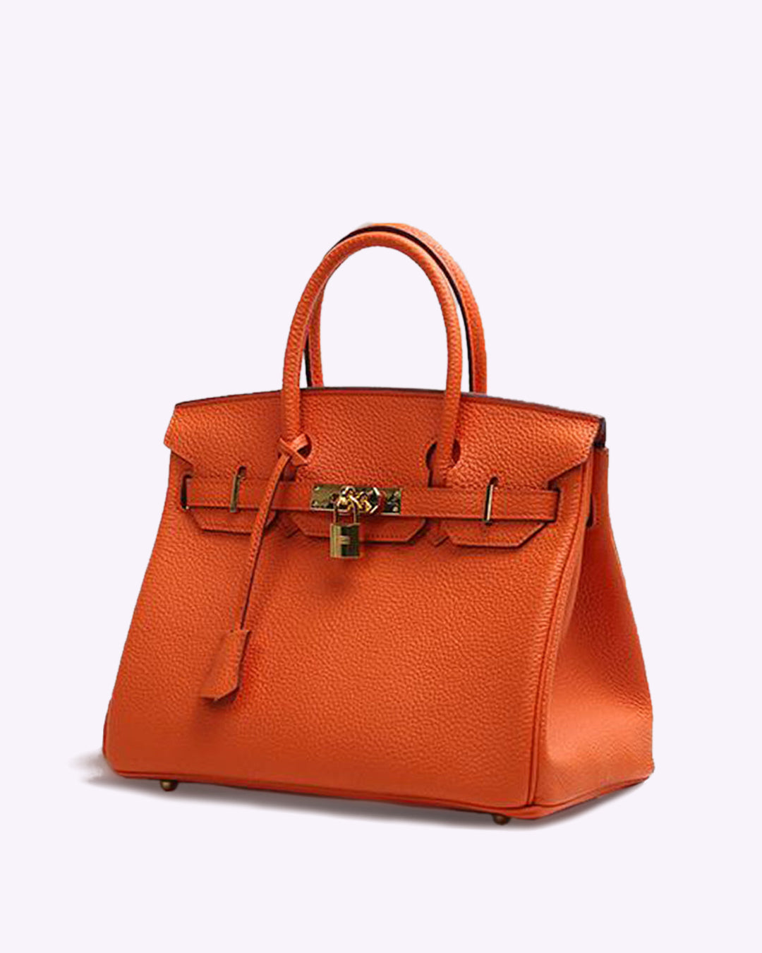 Stylish Leather Handbag - Liana-Orange-M-Nora Luxe