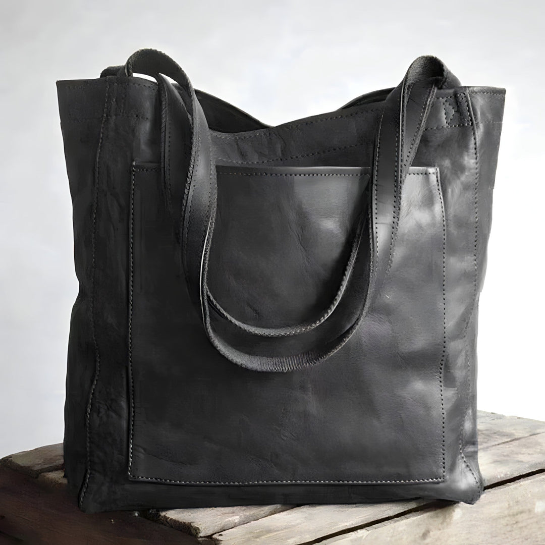 Stylish Leather Handbag - Sophie-Black-Nora Luxe