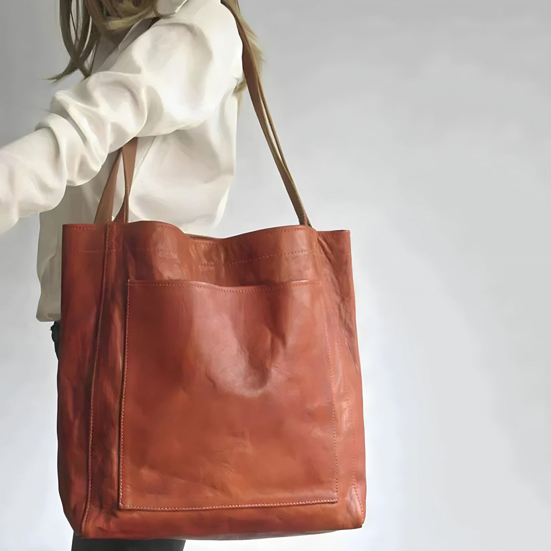 Stylish Leather Handbag - Sophie-Brown-Nora Luxe