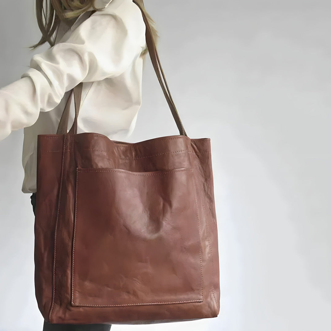 Stylish Leather Handbag - Sophie-Brown-Nora Luxe