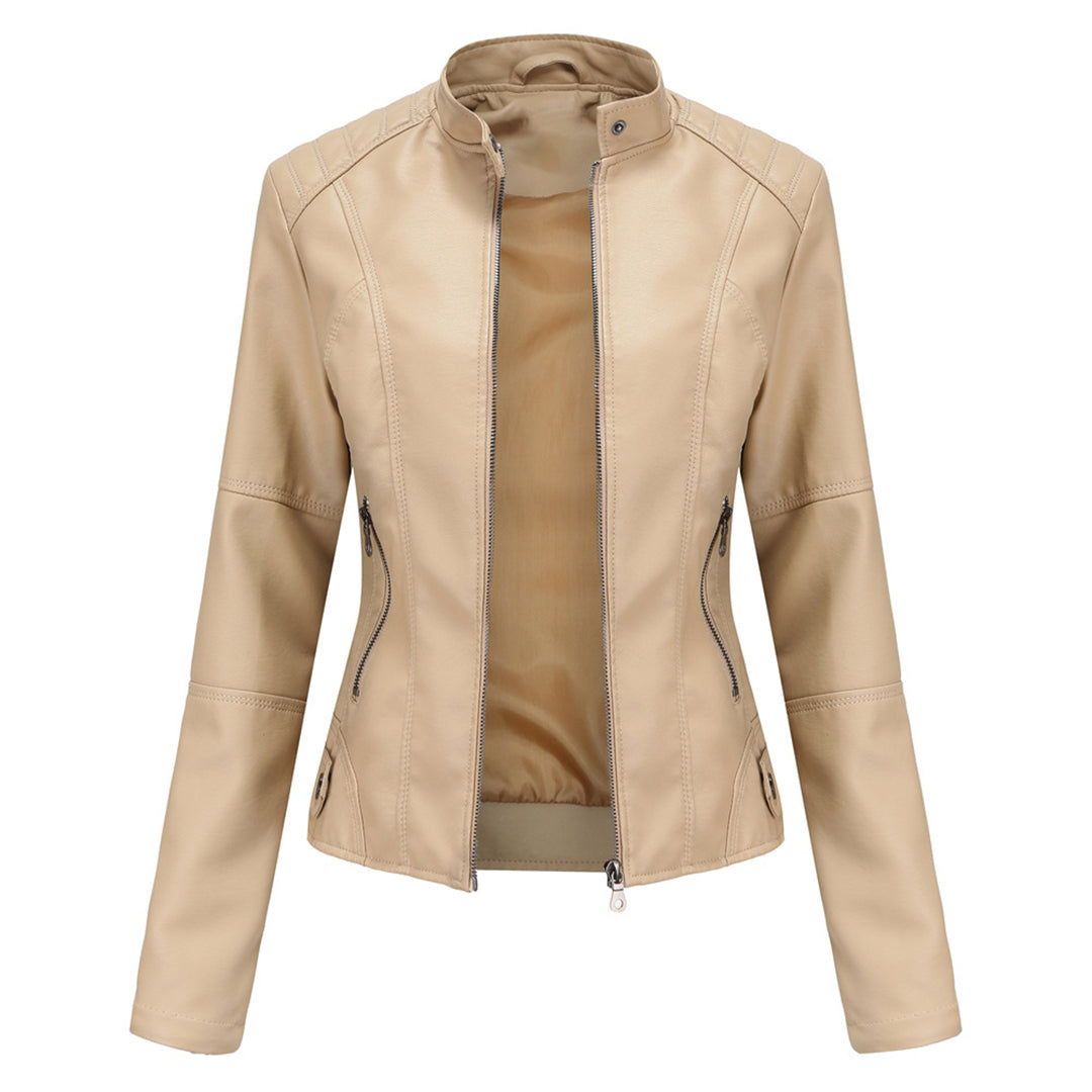 Stylish Leather Ladies' Jacket - Romy-Apricot-XS-Nora Luxe