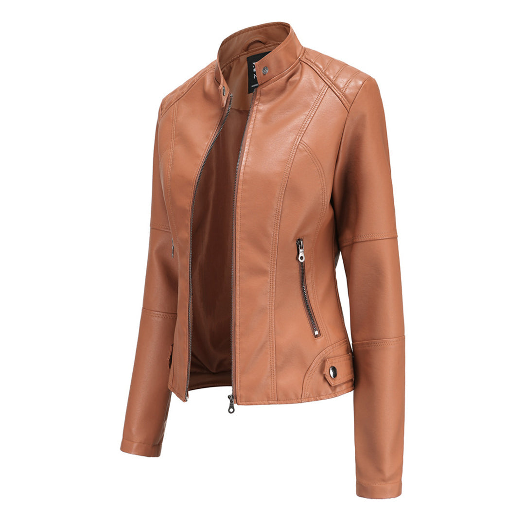 Stylish Leather Ladies' Jacket - Romy-Black-XS-Nora Luxe