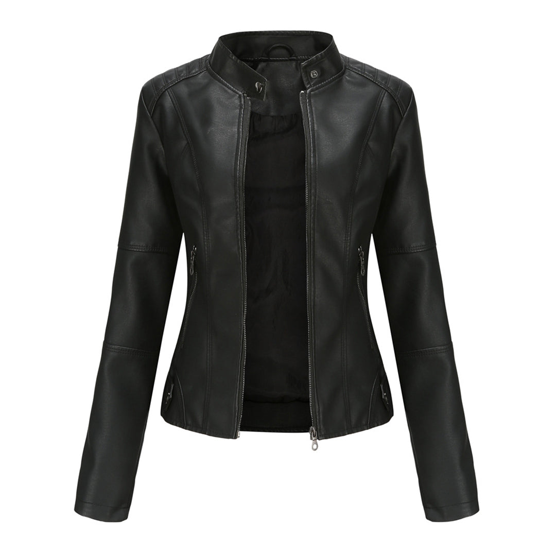 Stylish Leather Ladies' Jacket - Romy-Black-XS-Nora Luxe