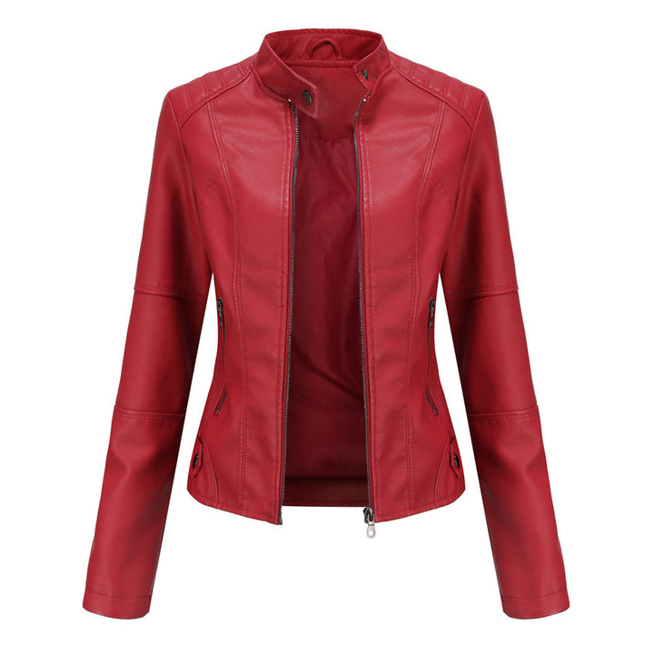 Stylish Leather Ladies' Jacket - Romy-Red-XS-Nora Luxe